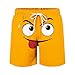 Kids Swim Trunks Boys Girls Beach Shorts Funny Expression Print Novelty Face Summer Board Shorts with Pockets Orange
