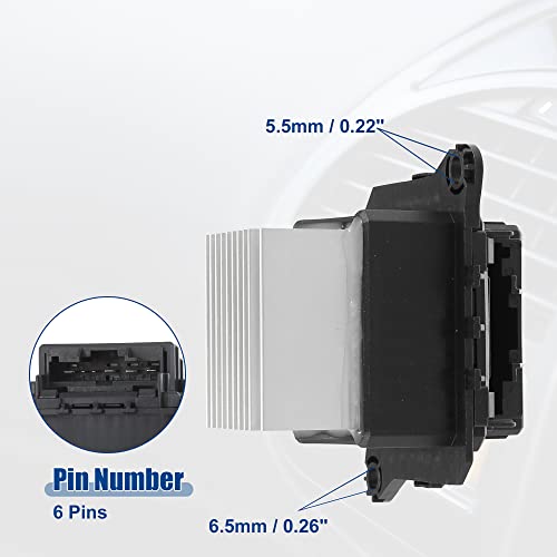 Image of ACROPIX Blower Motor Resistor Replacement Fit for Subaru Forester - Pack of 1 Black Silver Tone