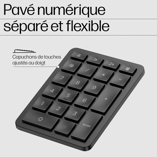 Clavier PC HP 965 Ergonomique – Sans Fil, RF + Bluetooth, Azerty - vue 8