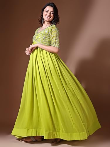Image of Fashion Basket Georgette Embroidered Anarkali Dress for Women