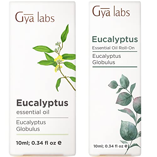 Eucalyptus Essential Oil For Diffuser & Eucalyptus Roll On Set - 100% Pure Therapeutic Grade Essential Oils Set - 2X10Ml - Gya Labs #TOP16