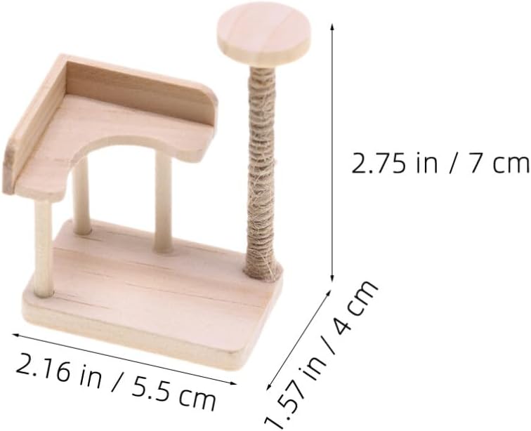review Vaguelly Miniature Cat Climbing Frame Toys Decor Dollhouse Cat Scratching Board Scratching Pole Tree for Cat Kitten Scratcher Scratching Pole Scratching Post Flannel Grab Bar Pet Cat