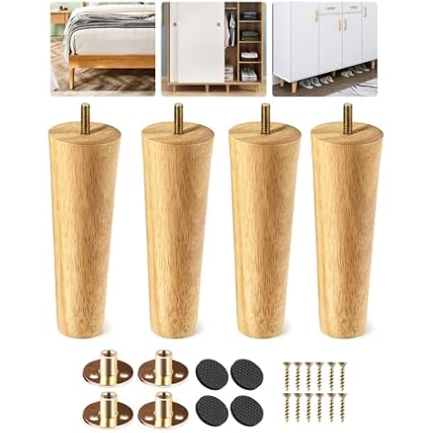 Eidoct Solid Wood Furniture Legs with Pads Cover