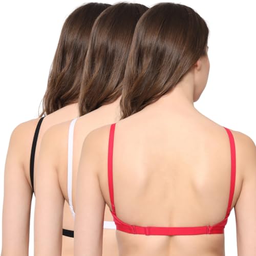 Image of Be-Wild Full Coverage Non Padded Backless Transparent Strap Bra for Women and Girls /Ladies /Black /Cotton /Casual /t-Shirts /Everyday /Regular /Bras
