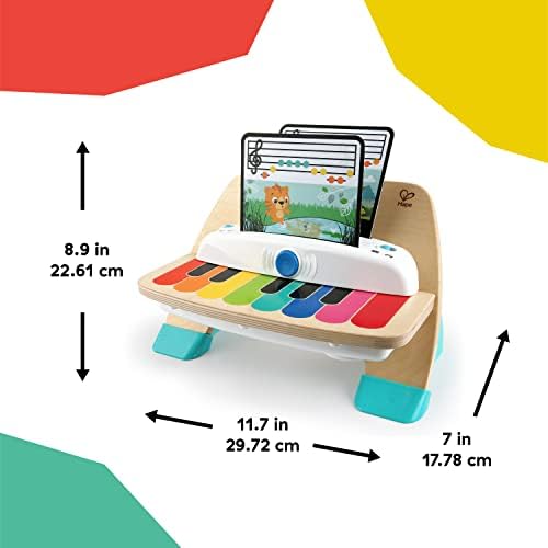 Baby Einstein Hape Magic Touch Piano Wooden Musical Toy Instruments for Toddlers, 2 Play Modes, 6 Songs, Volume Control, Age 6 Months +