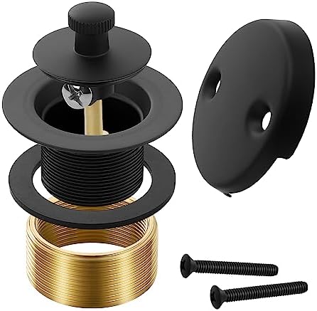 Amazon.com: Matte Black Bathtub Drain Lift and Turn Twist Tub Trim Set ...