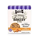 Three Dog Bakery Crunchy Itty Bitty Bones, Peanut Butter Flavor, Premium Treats for Dogs, 13 Ounce Box