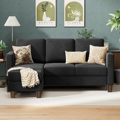 VICTONE Sectional Sofa Couch, 3 seat L-Shaped Small Sofa with