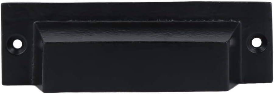 A29 Set of 10 Cast Iron Bin Pull, Modern Hardware for Cabinets Drawer Bins Doors, 4.5 x 1 x 1.25 inch, Kitchen Cabinet and Cupboard Door Pull (Iron, Black Coated Finish)