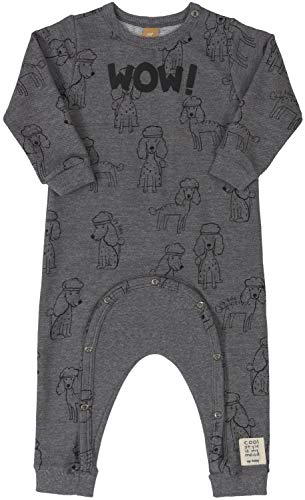 Macacão de Moletom Estampado Bebê-Meninos Up Baby, Cinza, 01