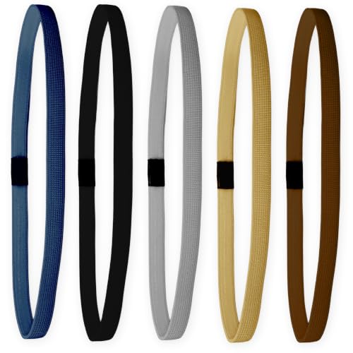 FROG SAC 5 Sports Headbands for Girls, Athletic Head Bands for Women (Solid Neutral)
