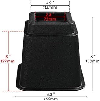 Ihomepark Bed Risers 5 Inch, Heavy Duty Square Furniture Frame Lift for Couch, Chair, Desk, Sofa and Bunk Bedpost, Set of 8