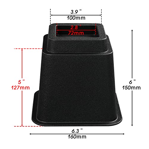 Ihomepark Bed Risers 5 Inch, Heavy Duty Square Furniture Frame Lift for Couch, Chair, Desk, Sofa and Bunk Bedpost, Set of 8