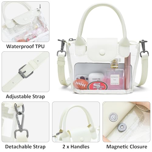 Image of LATMAP Clear Bag for Stadium Events 12x6x12 Crossbody Clear Purse Handbag