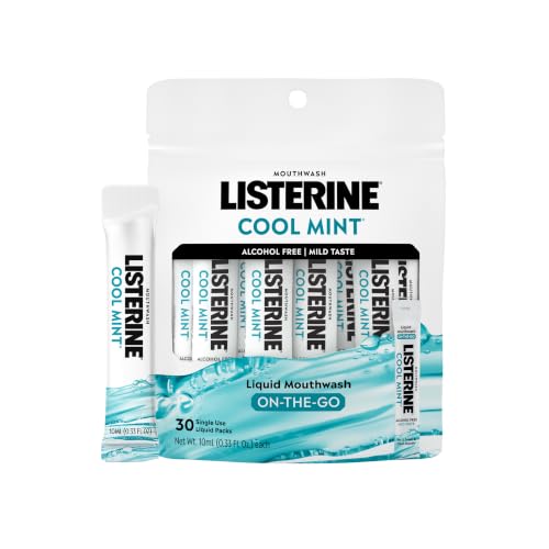 Listerine Alcohol Free Mouthwash Packets, Cool Mint, 0.33 fl. oz, 30 Pack - image 1
