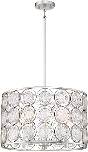 One-Day Sale: Up to 50% Off Minka Lavery Crystal Pendant Ceiling Lighting 4666-598 Culture Chic, 5-Light 300 Watts, Catalina Silver