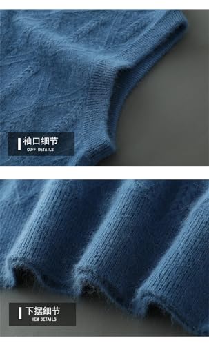 Men's V-Neck Solid Cashmere Winter Business Knitted People Loose Knitted Sweater Vest3