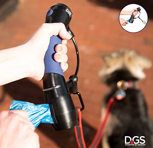 Dog Gone Smart Pet Products I'm Gismo Expandable Leash Handle System With Smooth And Sanitary Poop Bag Dispenser And Patented Rail System For Smoother And Safer Dog Walking Midnight Blue #TOP1