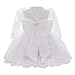 FYMNSI Baby Mädchen Kleid Kinder Blumenmädchen Hochzeit Brautjungfer Geburtstag Partykleider Langarm Taufkleid Spitzenkleid Bowknot Tütü Prinzessin Festkleid Weihnachtskleid Weiß 6-12 Monate
