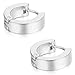 Aroncent Stainless Steel 8 Pairs Mens Small Hoop Huggie Hinged Earrings Set 4mm