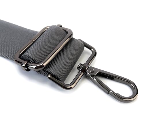 Image of Purse Strap Replacement for Crossbody Bags & Handbags | Premium Webbing with Gunmetal Black Hardware Clip-On Installation Adjustable Length Comfortable Wide Guitar Style Strap