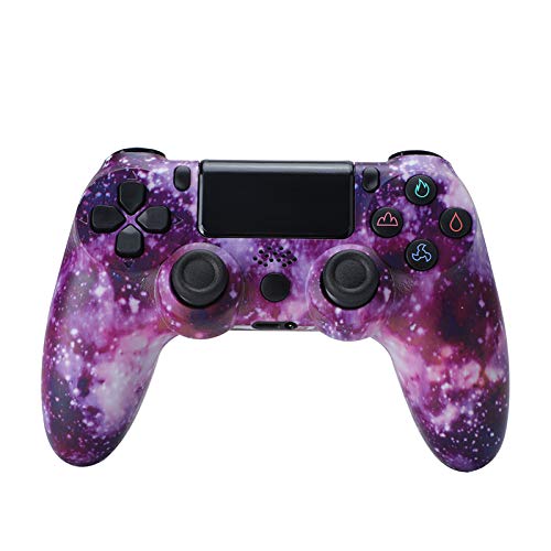 Wireless PS4 Controller, Game Controller for Playstation 4 with Double Vibration and Charging Cable (Purple)