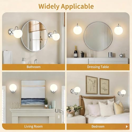 Image of Vintage Brushed Nickel Bathroom Wall Sconces, Include G9 bull, 2-Pack