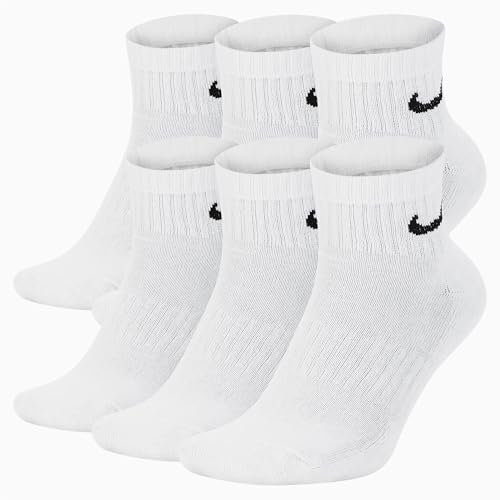 NIKE 6 X Sport Freizeit Socken Strümpfe 2X3er Pack SX7667, Farbe:Weiß, Größe:M = 38-42