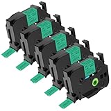 5 Pack Compatible pour Brother P-touch TZe TZ TZe-751 TZe751 TZ-751 TZ751 AZe-751 AZe 24mm Ruban adhésif; Matériau: plastique; Couleur:Noir sur Vert; Largeur:24mm (1 inch 0.94''); Longueur: 8m (26.2 feet).