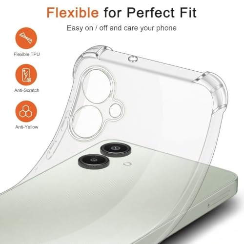 Image of Lustree Back Cover Transparent Case Compatible with Samsung Galaxy M06 | Clear + TPU Case with 4 Corner Air Cushion Protection & Camera Protection | Slim& Stylus Cover