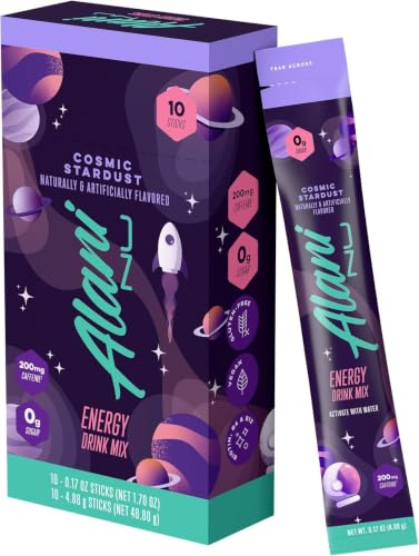 Image of Alani Nu COSMIC STARDUST, Energy Sticks Drink Powder, 200mg Caffeine, Pre Workout Performance with Antioxidants, On-The-Go Drink Mix, Biotin, B Vitamins, Zero Sugar, 5 Calories, 10 Count (Pack of 12)