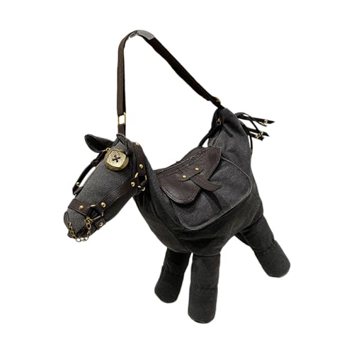 Sac à main en forme de cheval confectionné en toile robuste aux détails cowboy