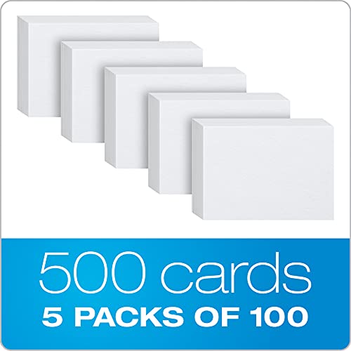 Oxford Index Cards, 4" x 6", 500 Count (Pack of 5) of Blank Flash, White Cue Cards, Double-Sided Q Cards for Study, Note Taking, School, Office, Presentations, and Crafts image 4