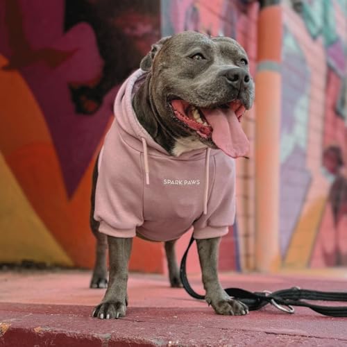 Image of Spark Paws Dog Hoodie - Premium Dog Sweater for Small, Medium, and Large Dogs | Warm Outfits for French Bulldogs, Pitbull, Puppy, Winter Jacket Alternative - Dusty Pink - M