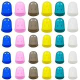 30 Pack Rubber Finger Tips, Rubber Thimbles for Office Work, Crafting, Guitar Playing and Skin Picking Control, Silicone Rubber Finger Covers in 6 Colors