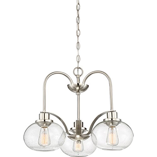 Get Special Price Quoizel TRG5103BN Trilogy Mini Downlight Chandelier, 3-Light, 300 Watts, Brushed Nickel (17" H x 22" W)