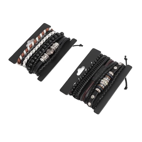 aqxreight Pulsera Multicapa de Cuero de PU Pulsera de Cuentas Africana Unisex Vintage Es Prometedora de Cuentas de Cuero de PU Africana con CuentasPulsera de Múltiples CapasCuero de