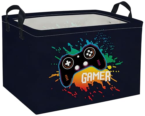 Image of Rectangle Kids Baskets Game Basket Cute Storage Bin Organizer Boys Box for Room Decor Gift Basket(Game)