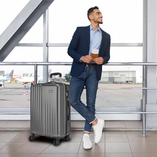 Image of Safari Ryder TSA Lock 8 Wheels 79 Cms Large Check-in Trolley Bag Hard Case Polycarbonate 360 Degree Wheeling System Luggage, Trolley Bags for Travel, Suitcase for Travel, Gun Metal