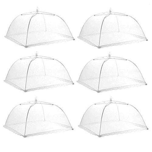 T-TXS 6PCS Malla Grande Cubierta de la Pantalla de Alimentos Carpa Paraguas Plegable Reutilizable Picnic al Aire Libre Cubierta de la Red de Alimentos (Color : 6PCS)