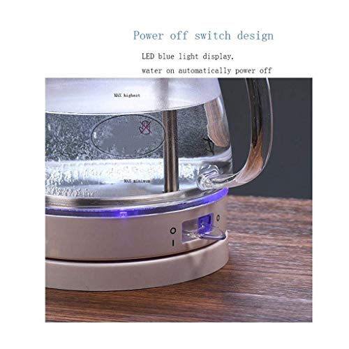 Hervidor eléctrico de vidrio inalámbrico blanco 1L miniatura 3