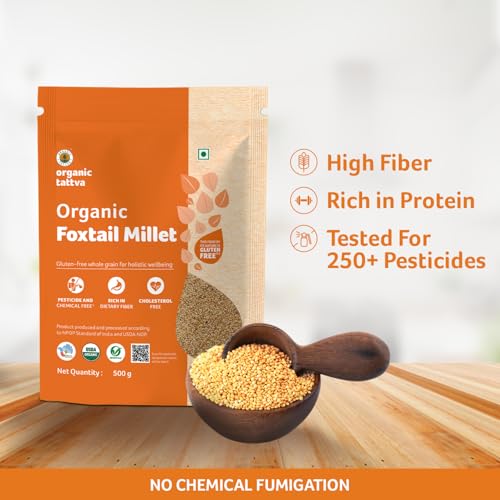 Image of Organic Tattva - Organic Foxtail Millet 500 Gram | High Protein, Zero Cholesterol and Fiber Rich | High Protein, Zero Cholesterol, Fiber Rich