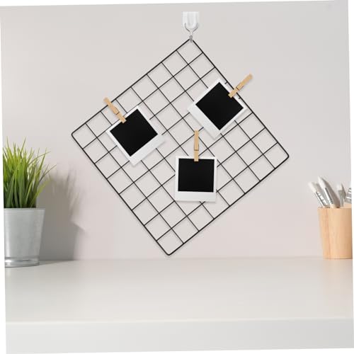 Panel de rejilla para fotos PRETYZOOM con 3 piezas de organizador decorativo colgante 4