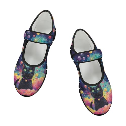 Jeiento Womens Ballet Mary Jane Flats Shoes Adjustable Strap Comfortable Round Toe Flat Walking Shoes Mesh Lightweight Walking Sneaker