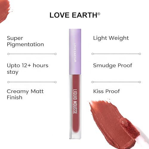 Image of Love Earth Liquid Mousse Lipstick 3.O Matte Finish Combo Kit | Lightweight, Non-Sticky, Non-Drying,Transferproof, Waterproof Lipstick Set | Multicolor Mini Liquid Lipstick - (2Ml X 9) 18Ml