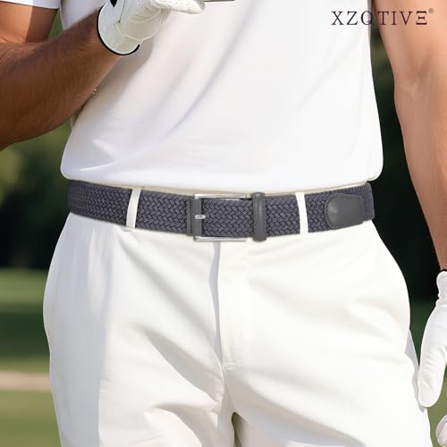 Image of XZQTIVE Braided Stretch Belt Mens Gift Elastic Woven Belt for Golf Casual Pants Shirts Jeans