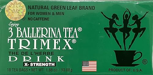 3 Ballerina Dieters Tea Extra Strength - 5 Pack (90 Tea Bags)