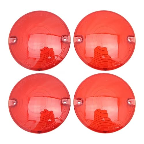 Lentille clignotant moto rouge Touring Road King Softails Electra Glides 4pcs