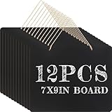 Harloon 12 Pack 9'x7' Double Sided Hanging Chalkboard Signs with String, Wood Chalkboard Price Tags, Memo Message Sign Erasable Message Board for Home Weddings Kitchen Party Event Label(Rectangle)