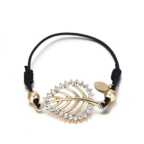 Braccialetto da donna con charm a forma di foglia